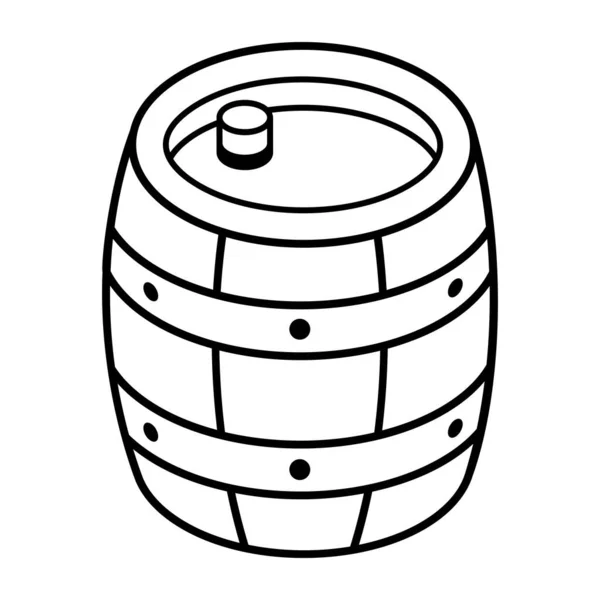 Bier Vat Icoon Schets Illustratie Van Wijn Vector Pictogrammen Voor — Stockvector