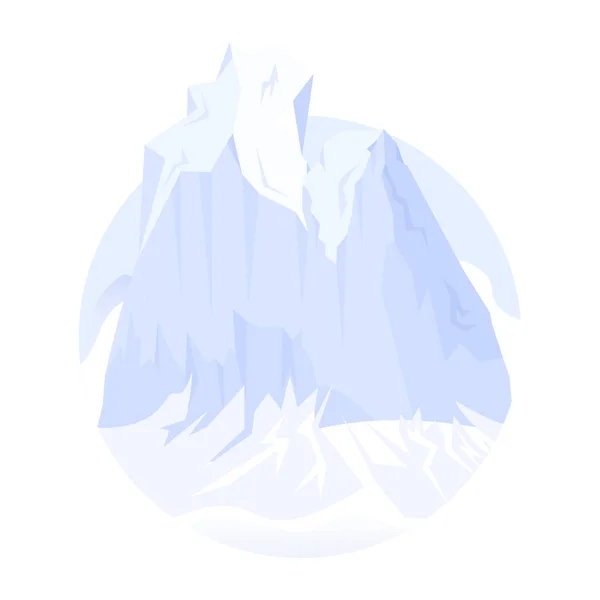 Iceberg Montagne Nuages Neige Temps Hiver Nature Paysage Montagne Ciel — Image vectorielle