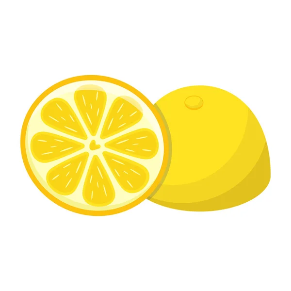 Irisan Lemon Diisolasi Pada Latar Belakang Putih Ilustrasi Vektor - Stok Vektor