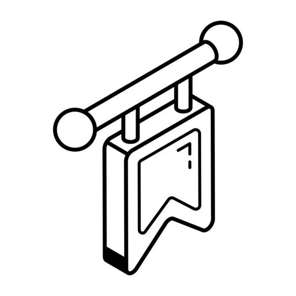 Ilustração Vetorial Ícone Bandeira Pendurada —  Vetores de Stock