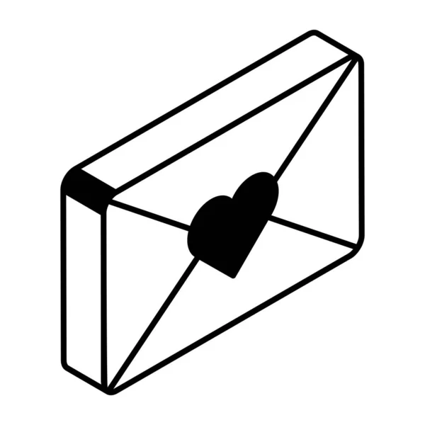 Enveloppe Avec Dessin Vectoriel Illustration Message Cardiaque — Image vectorielle