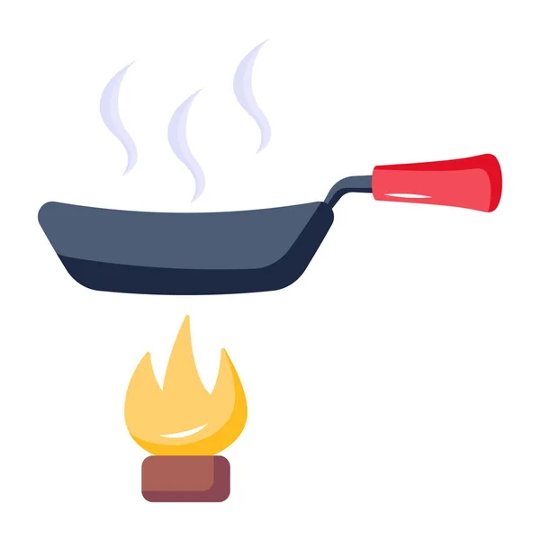 烤肉烤架 白色的扁平图标 — 图库矢量图片