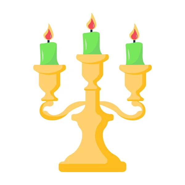 Svíčky Svícnu Ilustrace Vektoru Webové Ikony — Stockový vektor