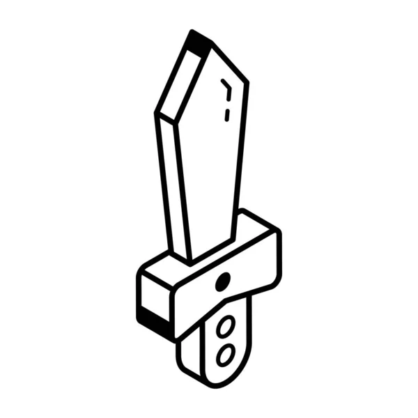 Black Line Icon Sword — Stock Vector