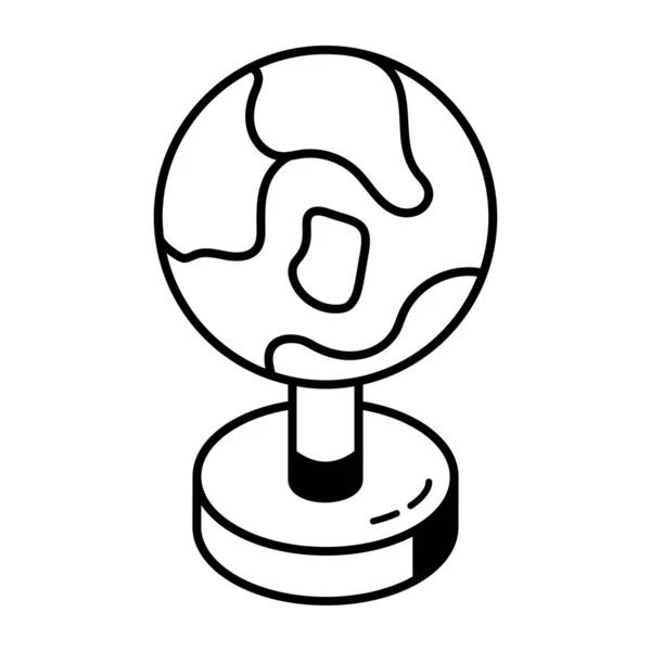 Ikona Koule Symbol Mapy Světa Vektoru Osnovy — Stockový vektor