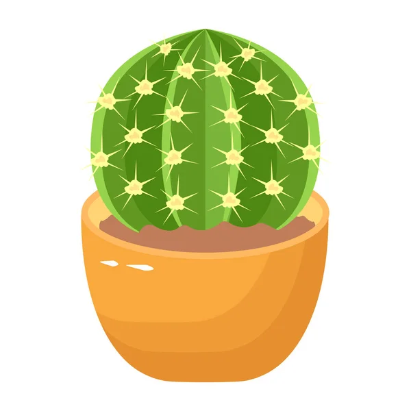 Icône Cactus Illustration Vectorielle Isolée Style Dessin Animé — Image vectorielle
