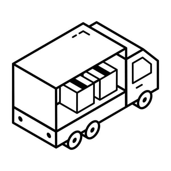 Vector Illustration Delivery Truck Icon — стоковый вектор