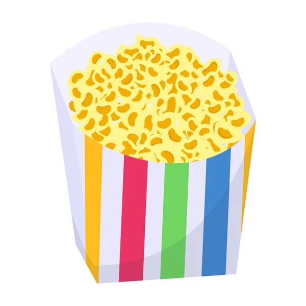 Popcorn Spand Ikon Til Web Isoleret Hvid Baggrund – Stock-vektor