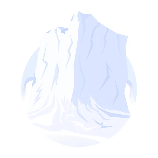 Iceberg Con Nieve Sobre Fondo Blanco — Archivo Imágenes Vectoriales