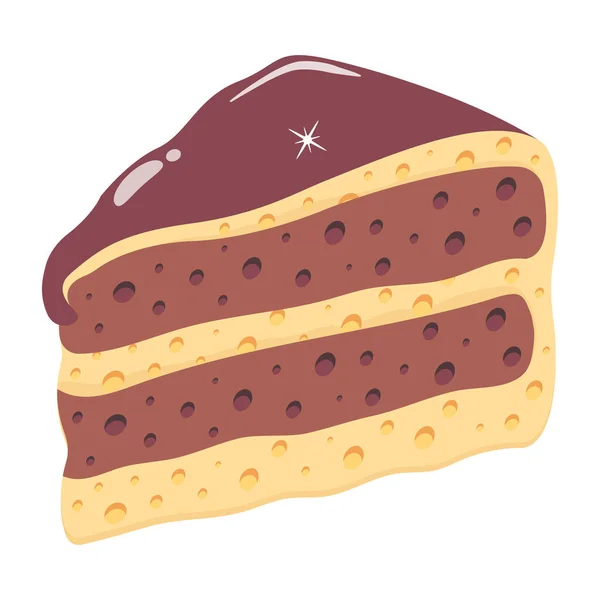 Köstliche Kuchen Stück Vektor Illustration Design — Stockvektor