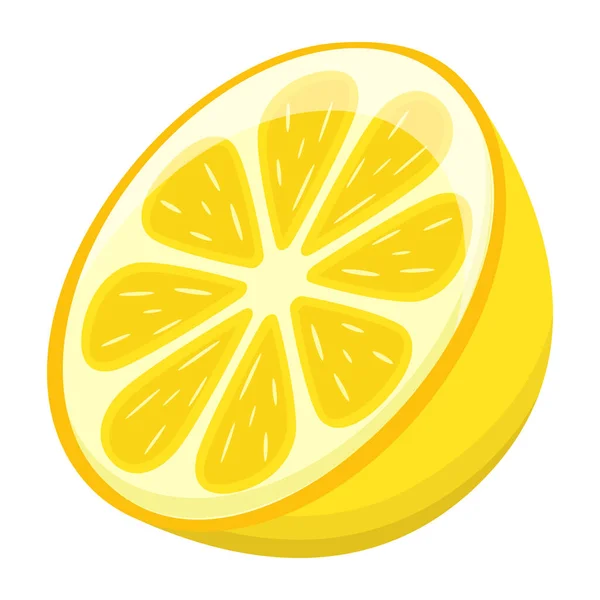 Vektorillustration Einer Zitrone Auf Weißem Hintergrund — Stockvektor
