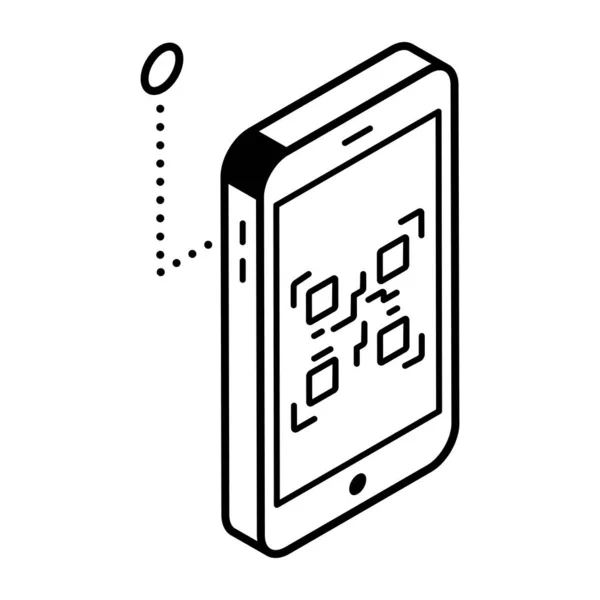 Mobiele Telefoon Met Code Icoon — Stockvector