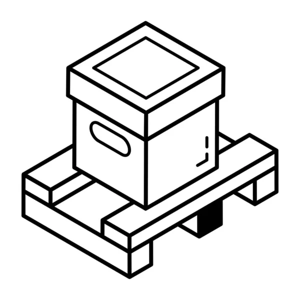 Icono Caja Isométrico Los Iconos Vectoriales Almacén Para Diseño Web — Vector de stock