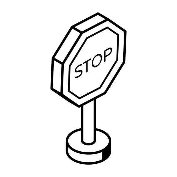 Vector Ilustración Señal Tráfico Stop Icono — Vector de stock