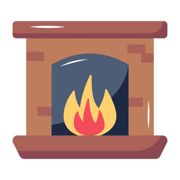 Fireplace Web Icon Vector Illustration — Stock Vector