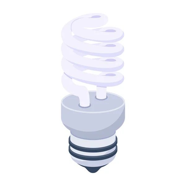 Lâmpada Com Fluorescente Lâmpada Poupança Energia Vetor Ilustração — Vetor de Stock