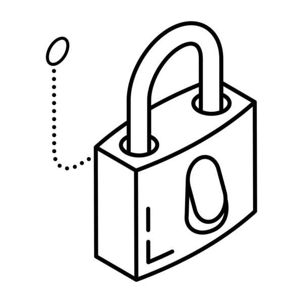 Padlock Icon Isometric Lock Vector Icon — Stock Vector