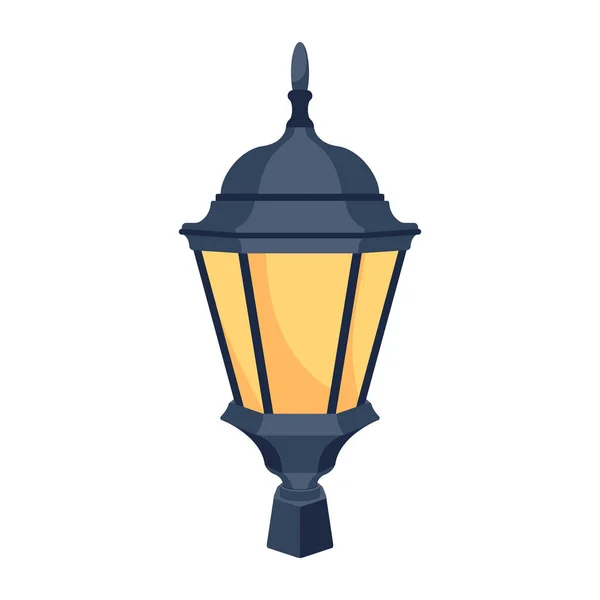 Lantern Icon Flat Style Isolated White Background Vector Illustration — Stock Vector