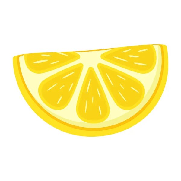 Векторна Ілюстрація Свіжого Лимонного Шматочка Ізольовані Білому Фоні — стоковий вектор