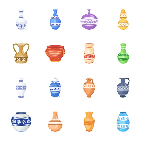 Serie Illustrazione Vettoriale Icone Ceramica — Vettoriale Stock