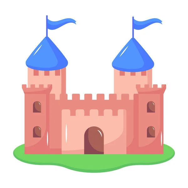 Icono Torre Castillo Dibujos Animados Fortaleza Medieval Vector Ilustración Diseño — Archivo Imágenes Vectoriales