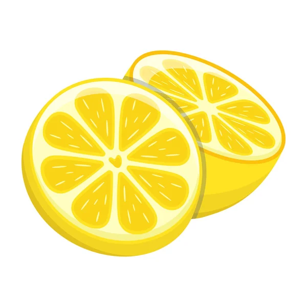 Векторна Ілюстрація Нарізаного Лимона — стоковий вектор