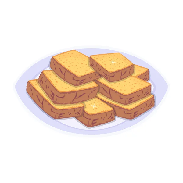 Vector Illustration Stack Bread Toast — Stock Vector