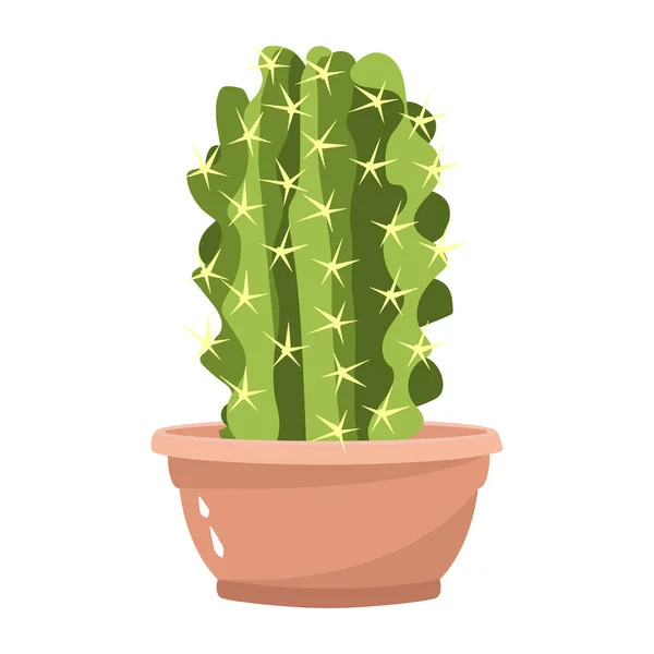 Cactus Maceta Icono Vector Dibujos Animados — Vector de stock