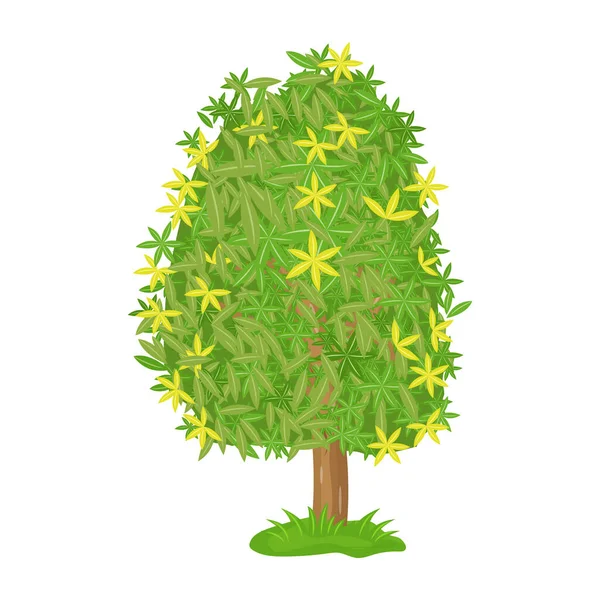 Grüne Blätter Baum Vektorillustration — Stockvektor