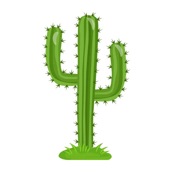 Ikona Kaktus Kresleném Stylu Izolované Bílém Pozadí — Stockový vektor