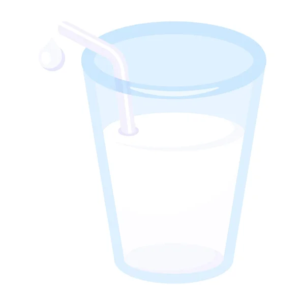 Vektorillustration Eines Glases Milch — Stockvektor