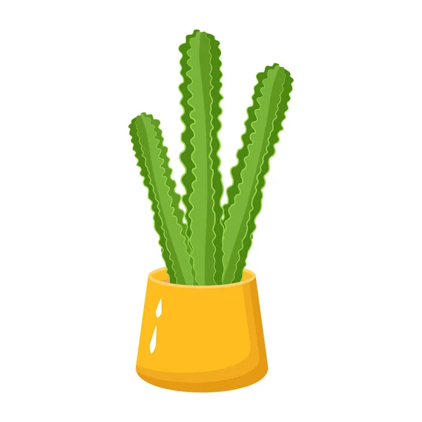 Kaktus Ikona Izolovaných Bílém Pozadí — Stockový vektor