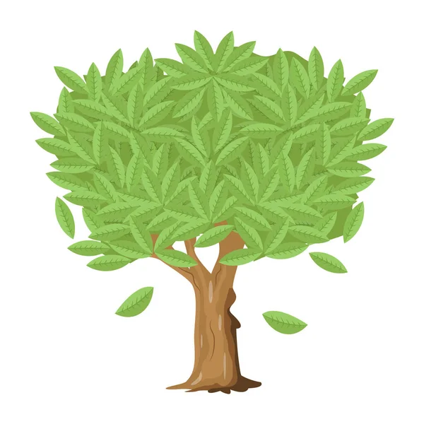 Zelený Strom Listy — Stockový vektor