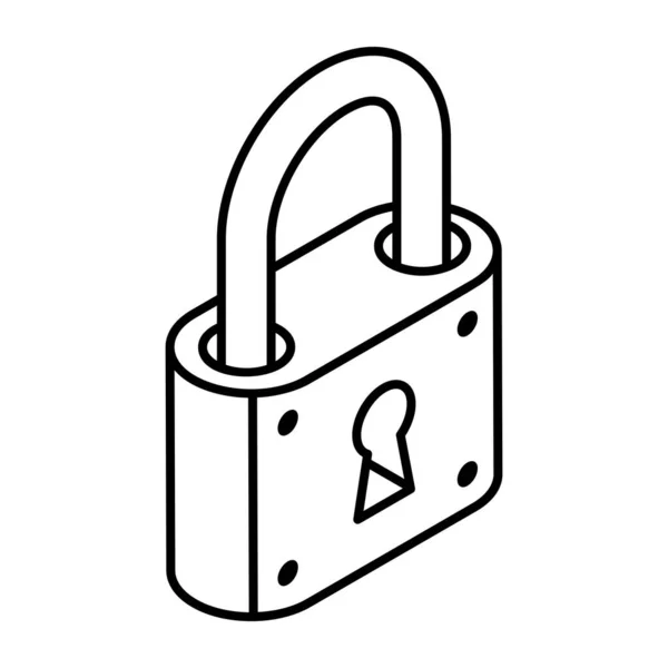 南京錠のアイコン ウェブ用のロックベクトルアイコンの概略図 — ストックベクタ