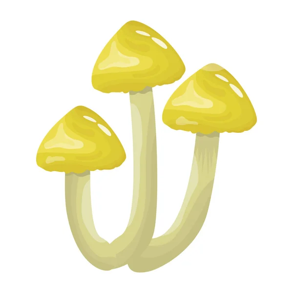 Ilustração Vetorial Cogumelos Branco — Vetor de Stock