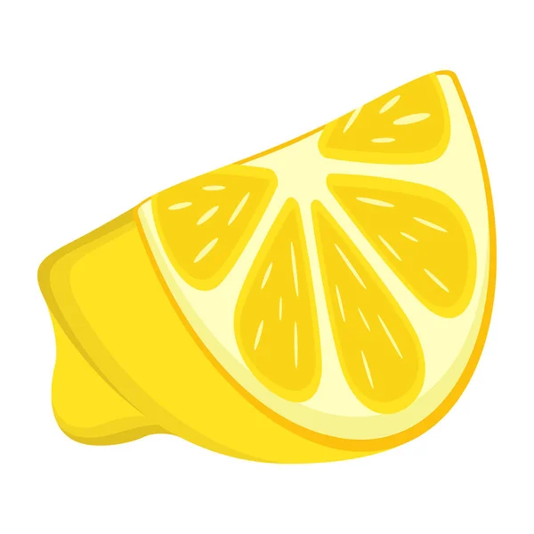 Лимонний Шматочок Ізольований Білому Тлі Векторні Ілюстрації — стоковий вектор