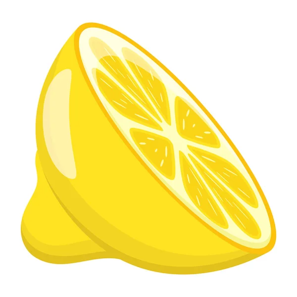 Zitronenscheibe Isoliert Auf Weißem Hintergrund Vektorillustration — Stockvektor