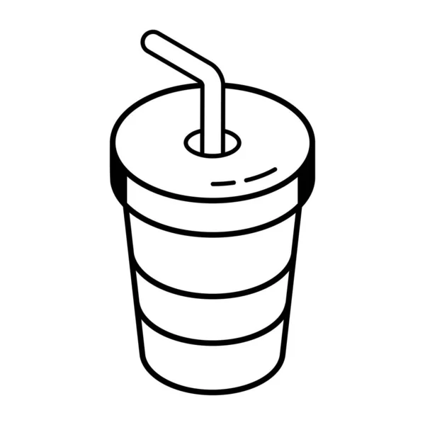 Koffiebekerpictogram Schets Illustratie Van Warme Drank Mok — Stockvector