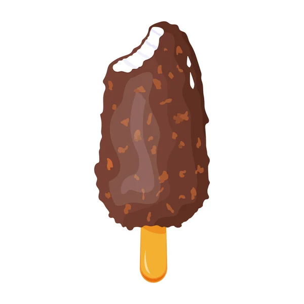 Ikona Zmrzliny Kreslený Obrázek Čokoládového Nanukového Vektoru Izolované Bílém Pozadí — Stockový vektor