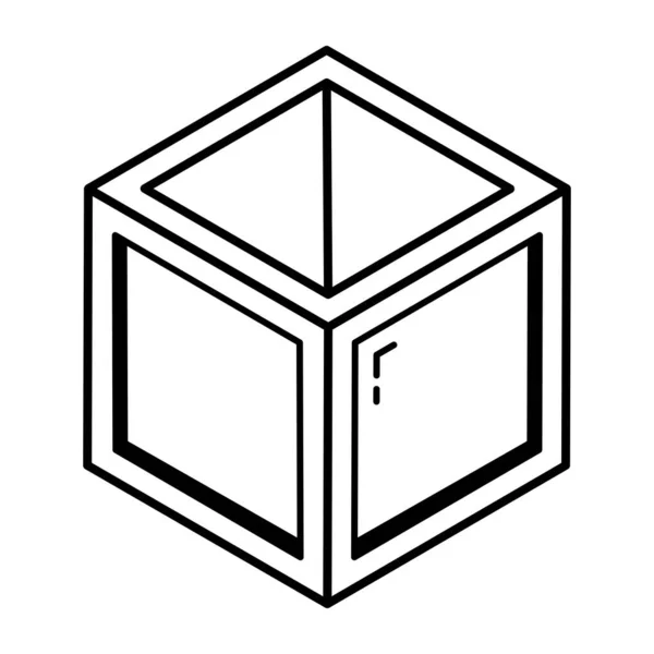 Icono Del Cubo Vector Ilustración — Vector de stock