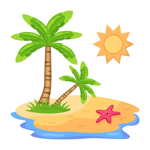 Verano Playa Vacaciones Diseño Vector Ilustración — Vector de stock