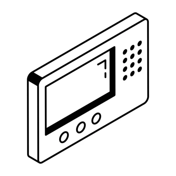 Mikrowellenherd Symbol Umriss Illustration Von Vektor Und Füllen Stil Symbole — Stockvektor