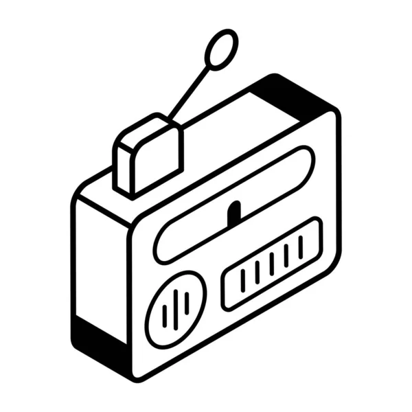 Radio Ikone Isometrische Darstellung Von Musik Vektor Icons Für Das — Stockvektor