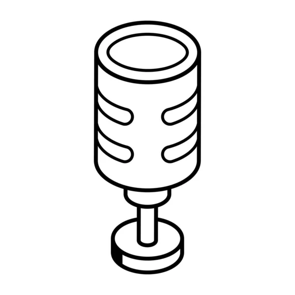 Microphone Icon Outline Illustration Mic Vector Fill Style — Stock Vector