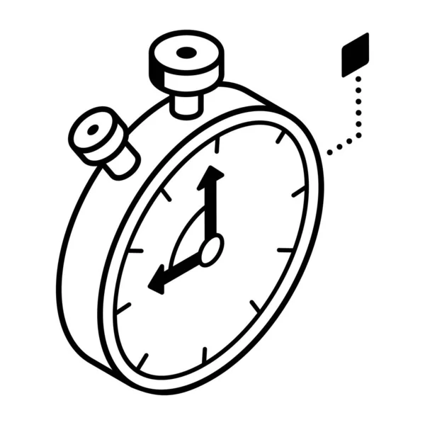 Значок Секундомера Контурная Иллюстрация Векторных Значков Часов Сети — стоковый вектор