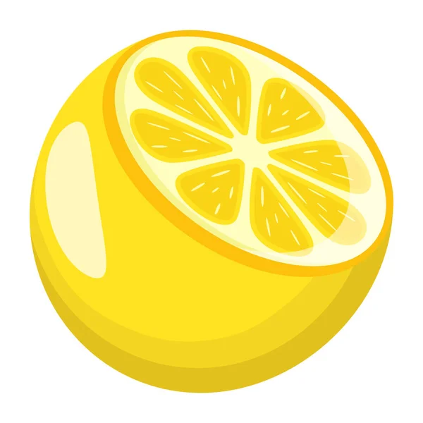 Beyaz Arka Planda Izole Edilmiş Limon Dilimi Vektör Illüstrasyonu — Stok Vektör