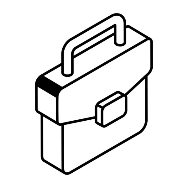 Isometrische Lijn Aktetas Pictogram Geïsoleerd Witte Achtergrond — Stockvector
