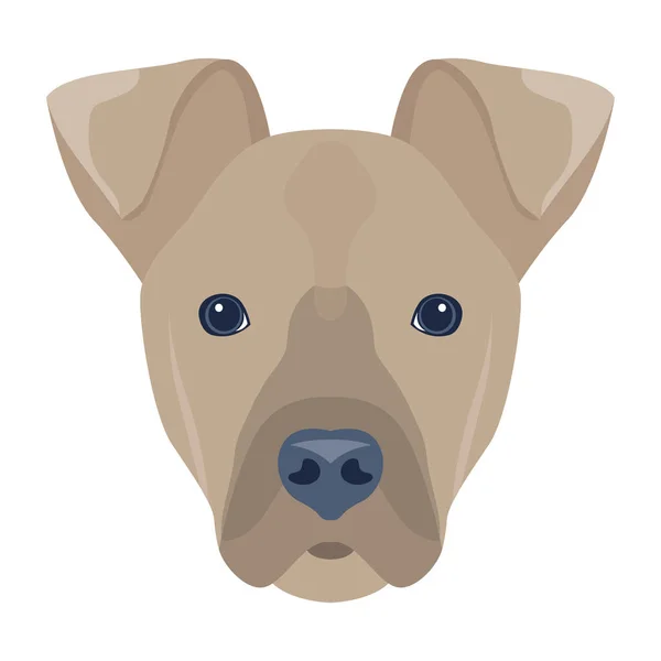 Cute Dog Head Portrait Flat Design Vector Illustration — Stock Vector