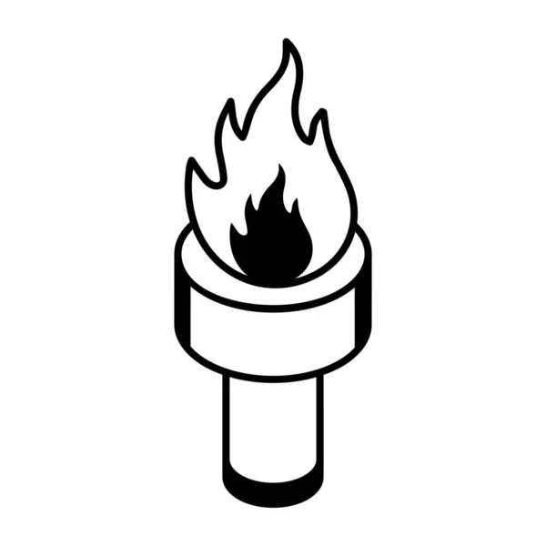Vector Illustration Single Torch Icon — Stock Vector