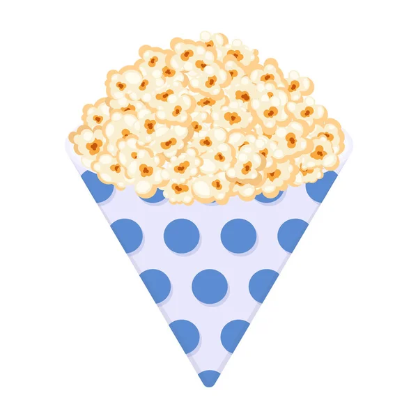 Popcorn Einem Pappbecher Auf Weißem Hintergrund — Stockvektor